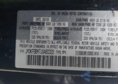 2018 Mazda Cx-5 Sport from USA, damaged, VIN JM3KFBBM7J0460333